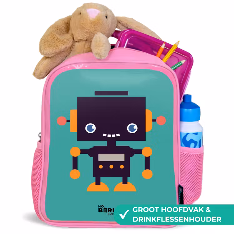 Kinderrugzak - Roze - Groene robot — 2