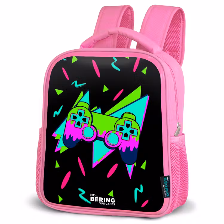 Kinderrugzak - Roze - Neon controller op zwart — 6