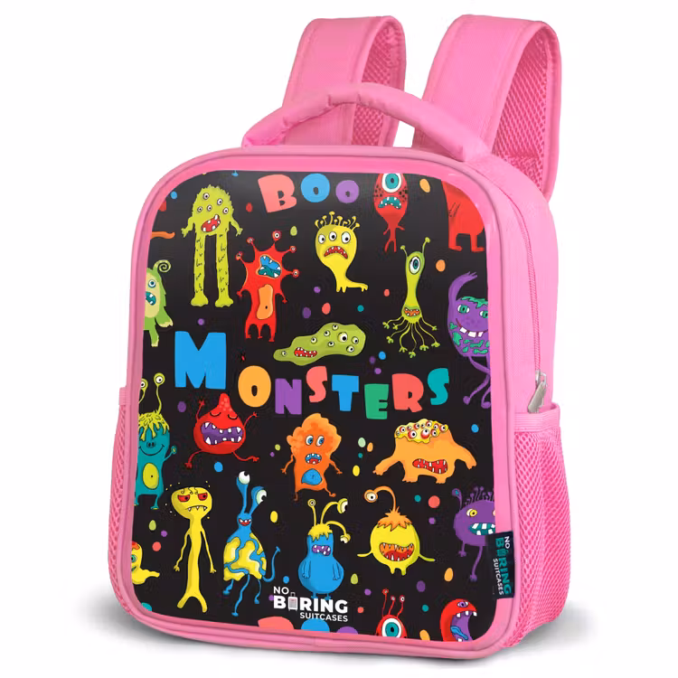 Kinderrugzak - Roze - Patroon van monsters — 6