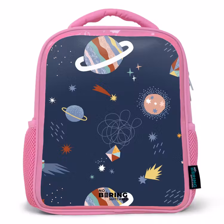 Kinderrugzak - Roze - Planeten in de hemel — 1