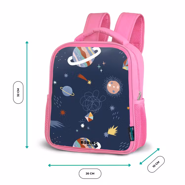 Kinderrugzak - Roze - Planeten in de hemel — 3