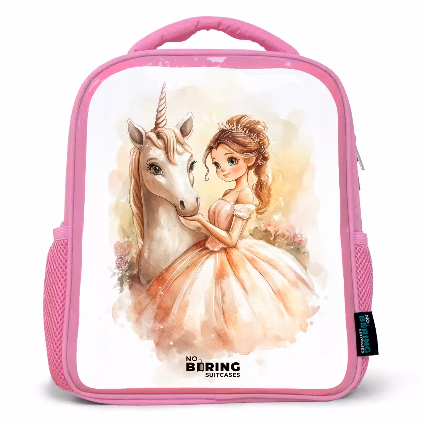 Kinderrugzak - Roze - Prinses in jurk met witte eenhoorn — 1