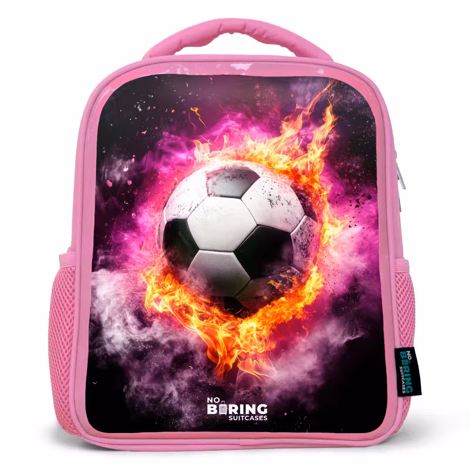 Kinderrugzak - Roze - Voetbal in roze vuur explosie — 1