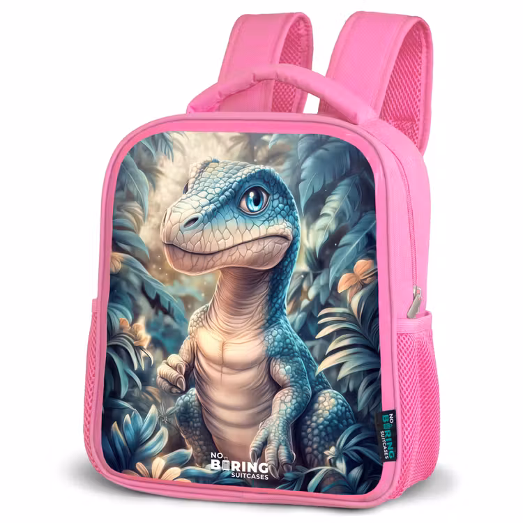 Kinderrugzak - Roze - Dino in mystieke jungle met maanlicht — 6