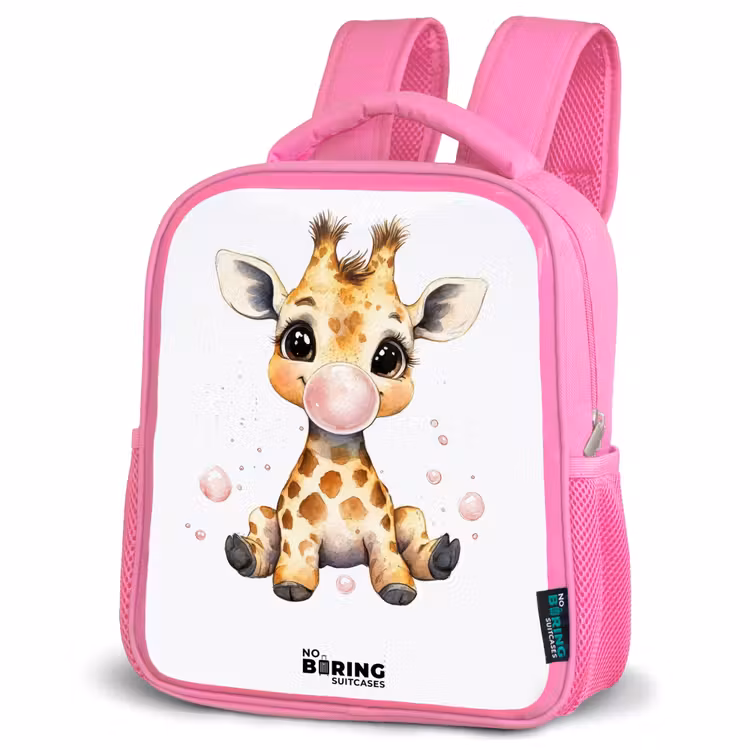 Kinderrugzak - Roze - Giraffe met roze kauwgombal — 6