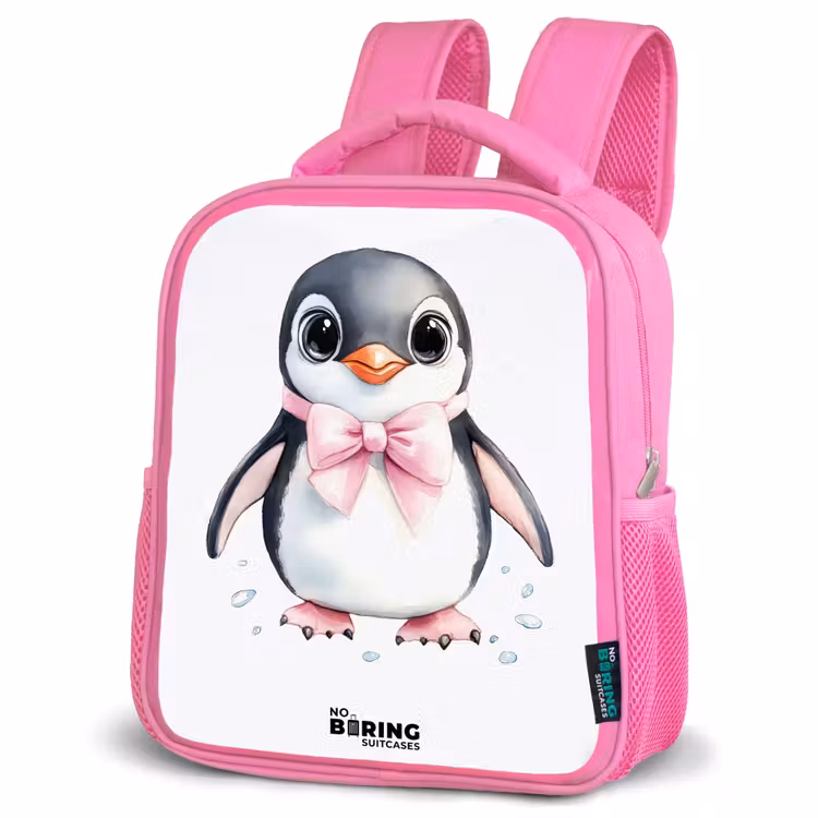 Kinderrugzak - Roze - Pinguïn met roze strik en ijsdruppels — 6