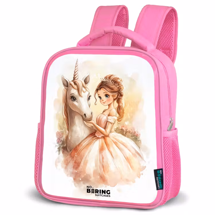 Kinderrugzak - Roze - Prinses in jurk met witte eenhoorn — 6