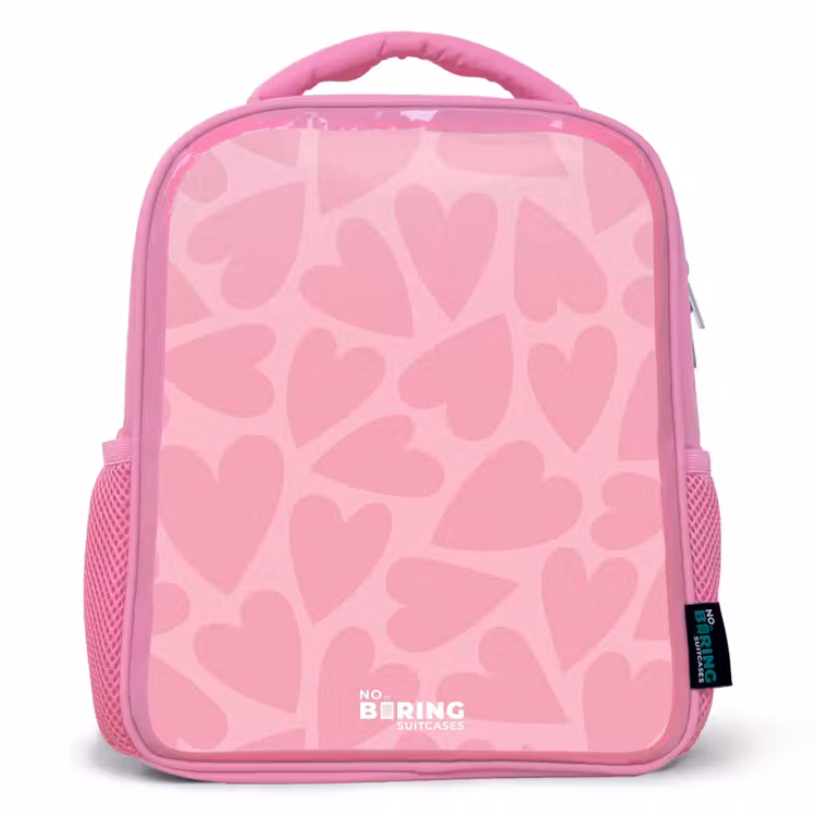 Kinderrugzak - Roze - Roze hartjes patroon — 1