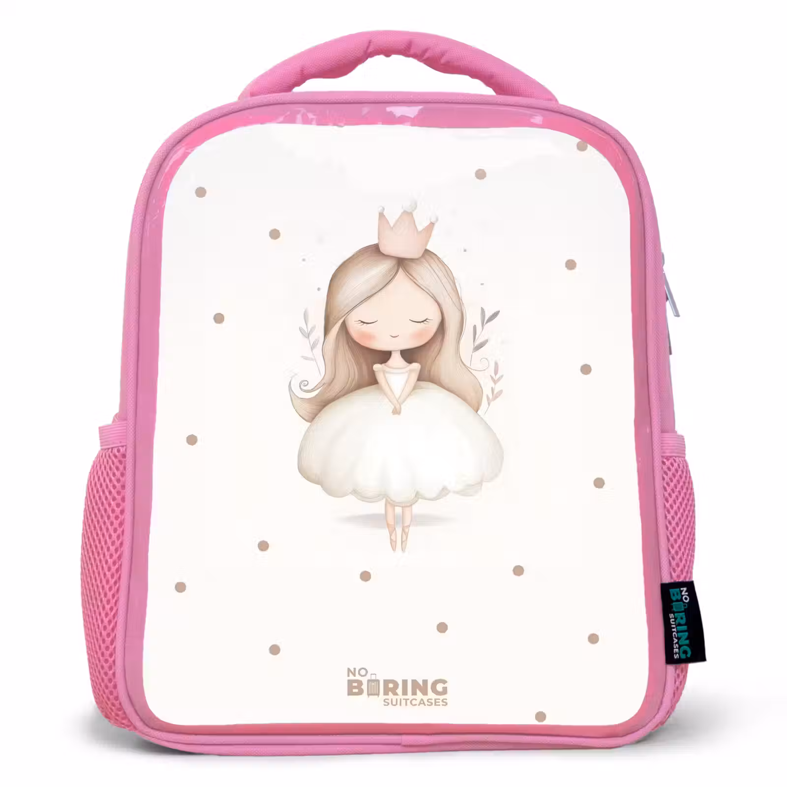 Kinderrugzak - Roze - Ballerina prinses tussen beige stippen — 1