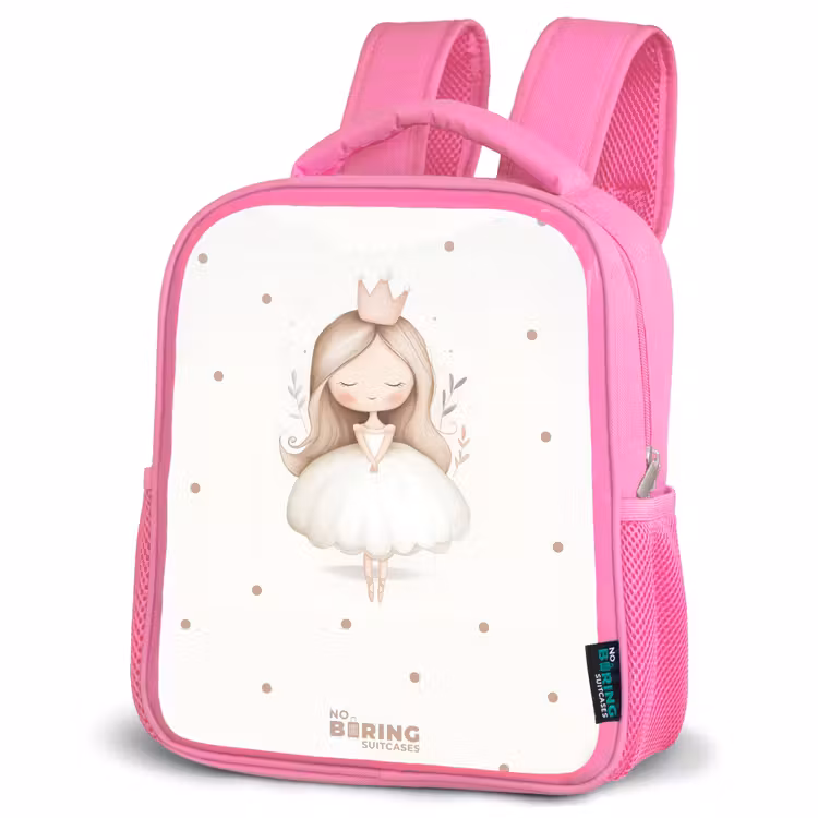 Kinderrugzak - Roze - Ballerina prinses tussen beige stippen — 6