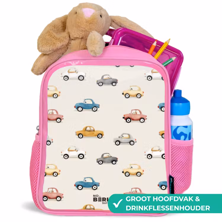 Kinderrugzak - Roze - Kleurrijke retro autootjes — 2