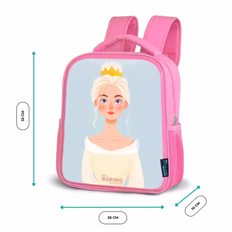 Kinderrugzak - Roze - Prinses met een gouden kroon - Blauw — 3