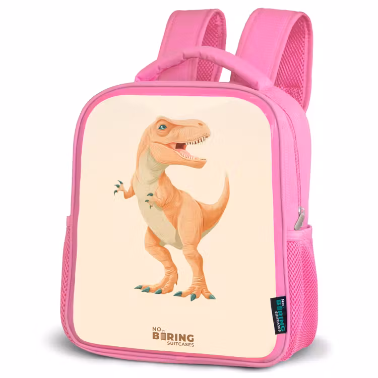 Kinderrugzak - Roze - T-rex dino in oranje kleuren — 6