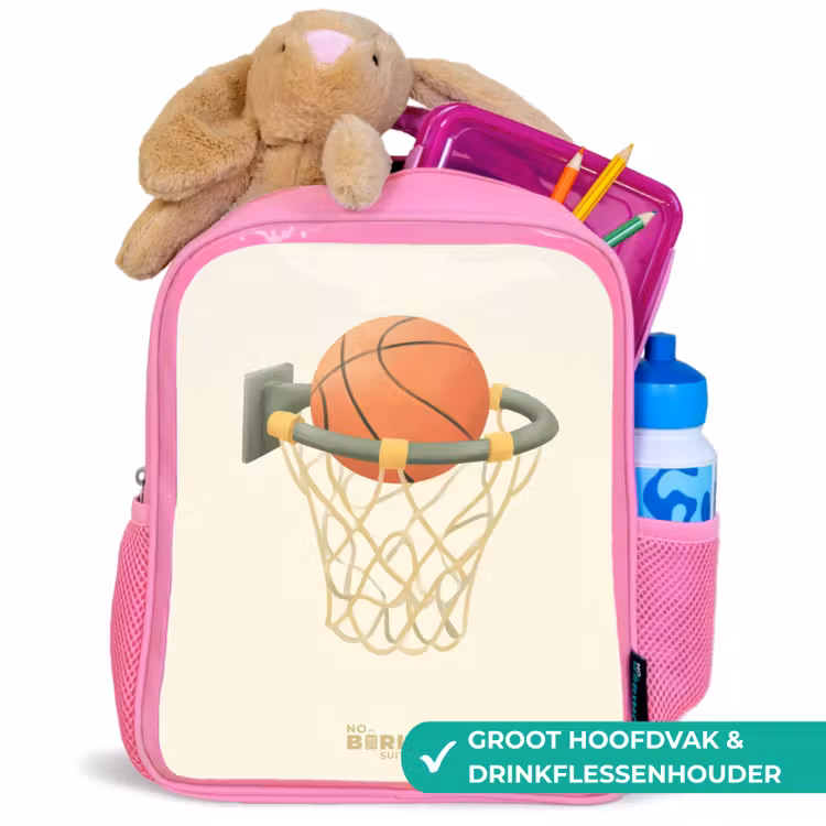 Kinderrugzak - Roze - Basketbal in neutrale kleuren — 2