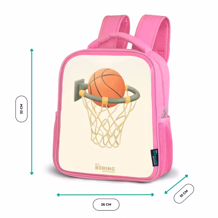 Kinderrugzak - Roze - Basketbal in neutrale kleuren — 3
