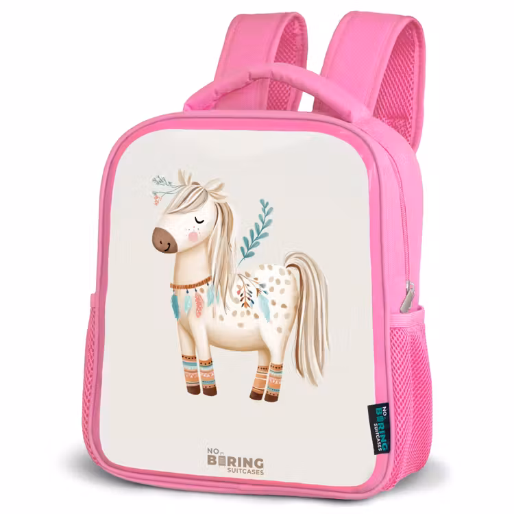 Kinderrugzak - Roze - Bohemian paard in beige tinten — 6