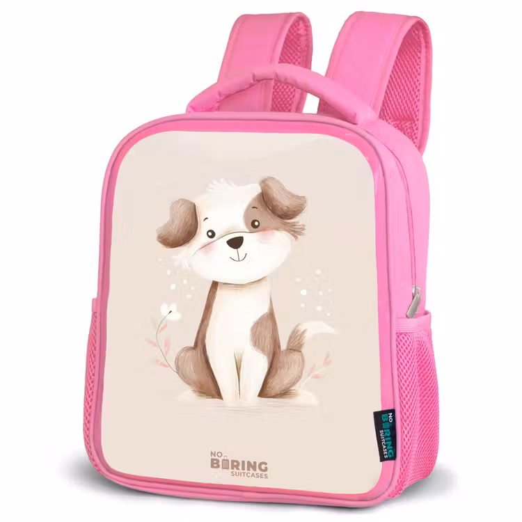 Kinderrugzak - Roze - Hond in de kleuren bruin en beige — 6