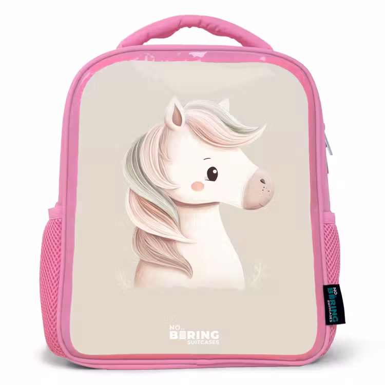 Kinderrugzak - Roze - Pony in roze pastel kleuren — 1