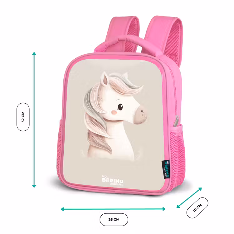 Kinderrugzak - Roze - Pony in roze pastel kleuren — 3