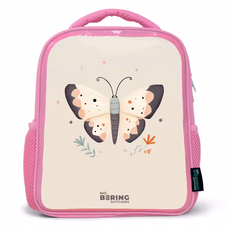 Kinderrugzak - Roze - Vlinder in neutrale pastel kleuren — 1
