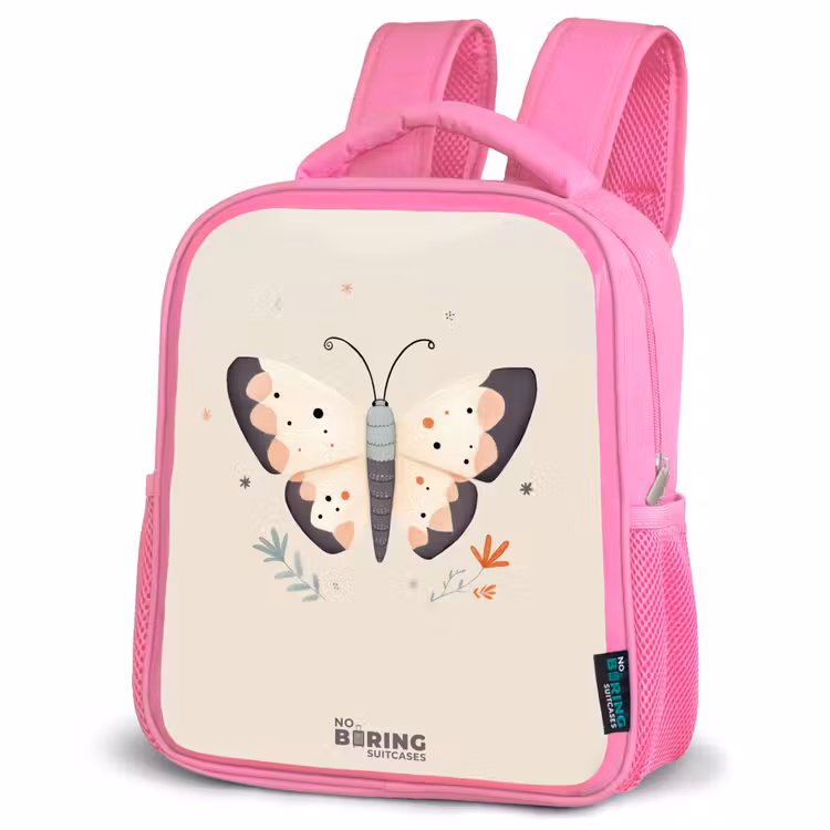 Kinderrugzak - Roze - Vlinder in neutrale pastel kleuren — 6
