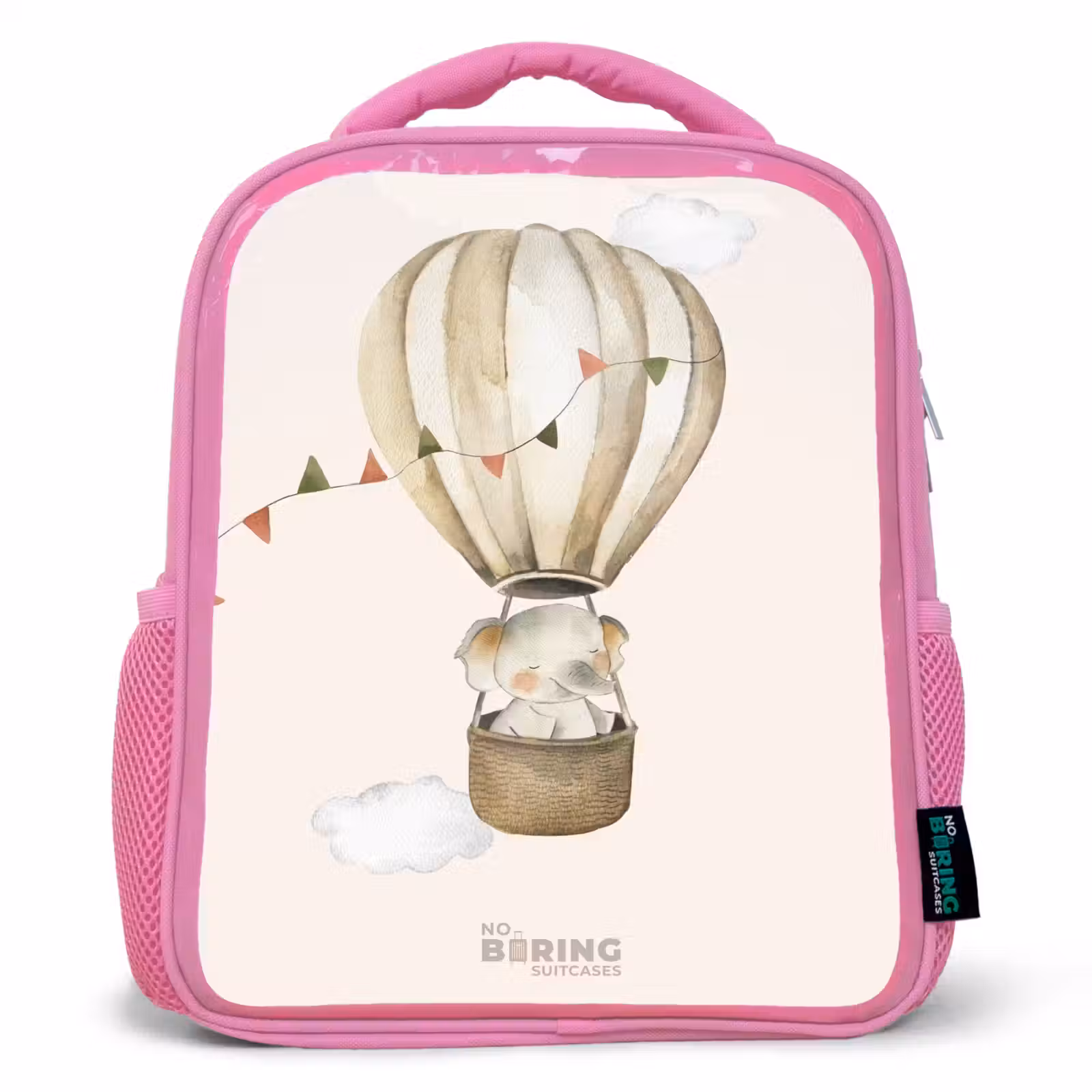 Kinderrugzak - Roze - Olifant in een luchtballon — 1