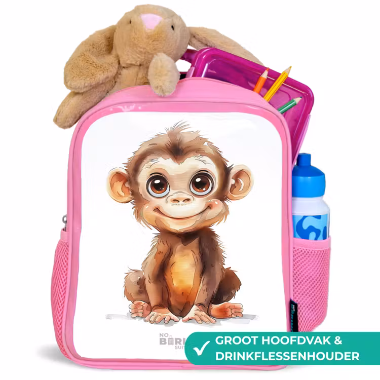 Kinderrugzak - Roze - Baby aap — 2