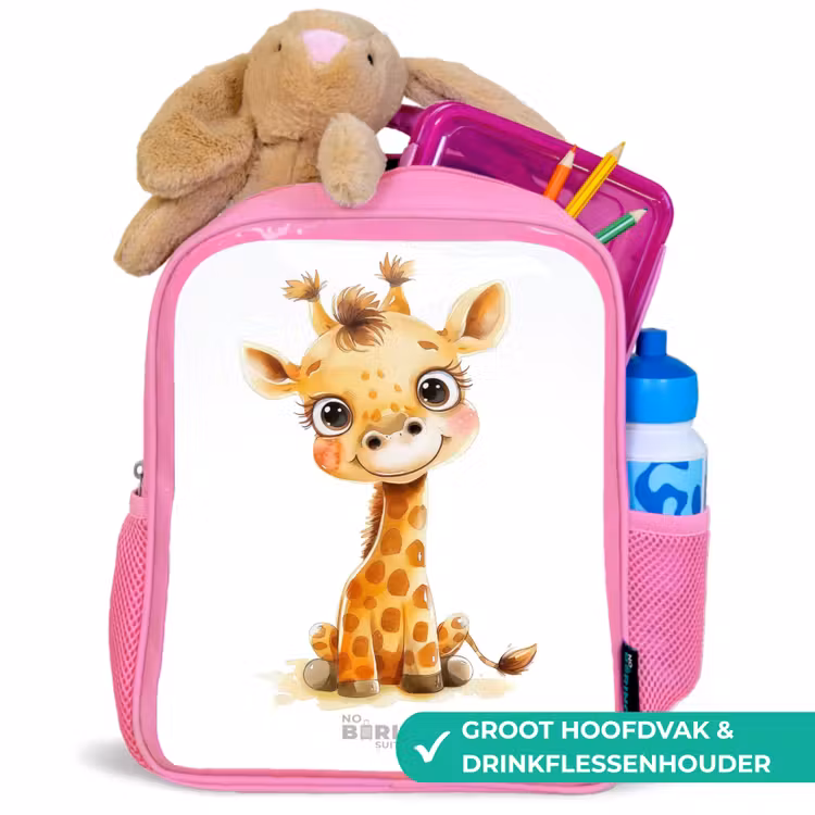 Kinderrugzak - Roze - Baby giraffe — 2