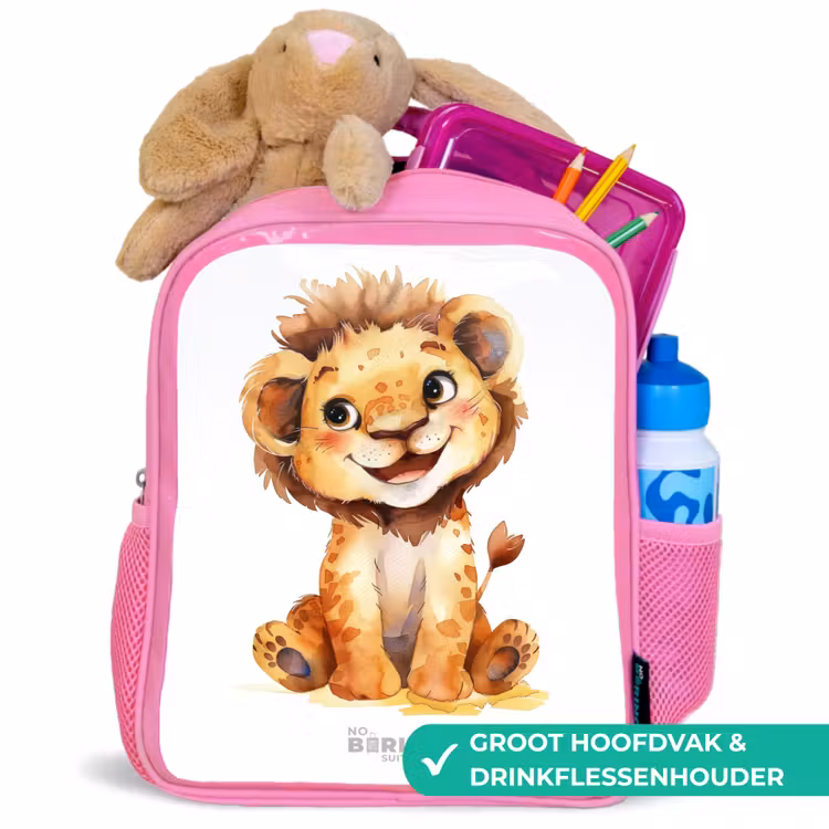 Kinderrugzak - Roze - Baby leeuw — 2