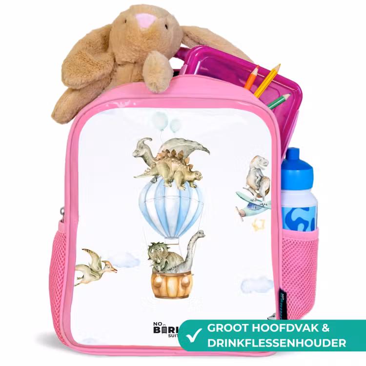 Kinderrugzak - Roze - Dwalende dino's — 2