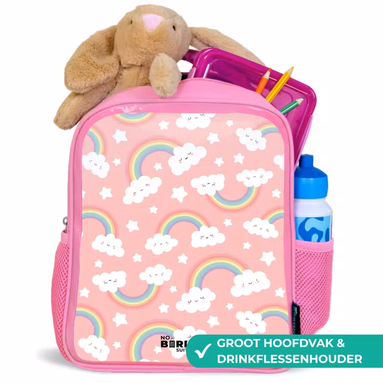 Kinderrugzak - Roze - Roze met regenboog patroon — 2
