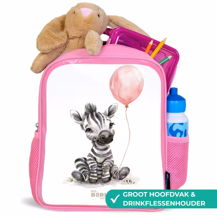 Kinderrugzak - Roze - Zebra met roze ballon — 2