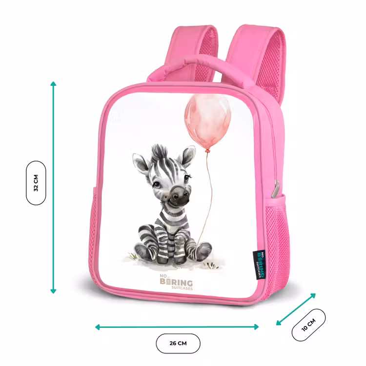 Kinderrugzak - Roze - Zebra met roze ballon — 3