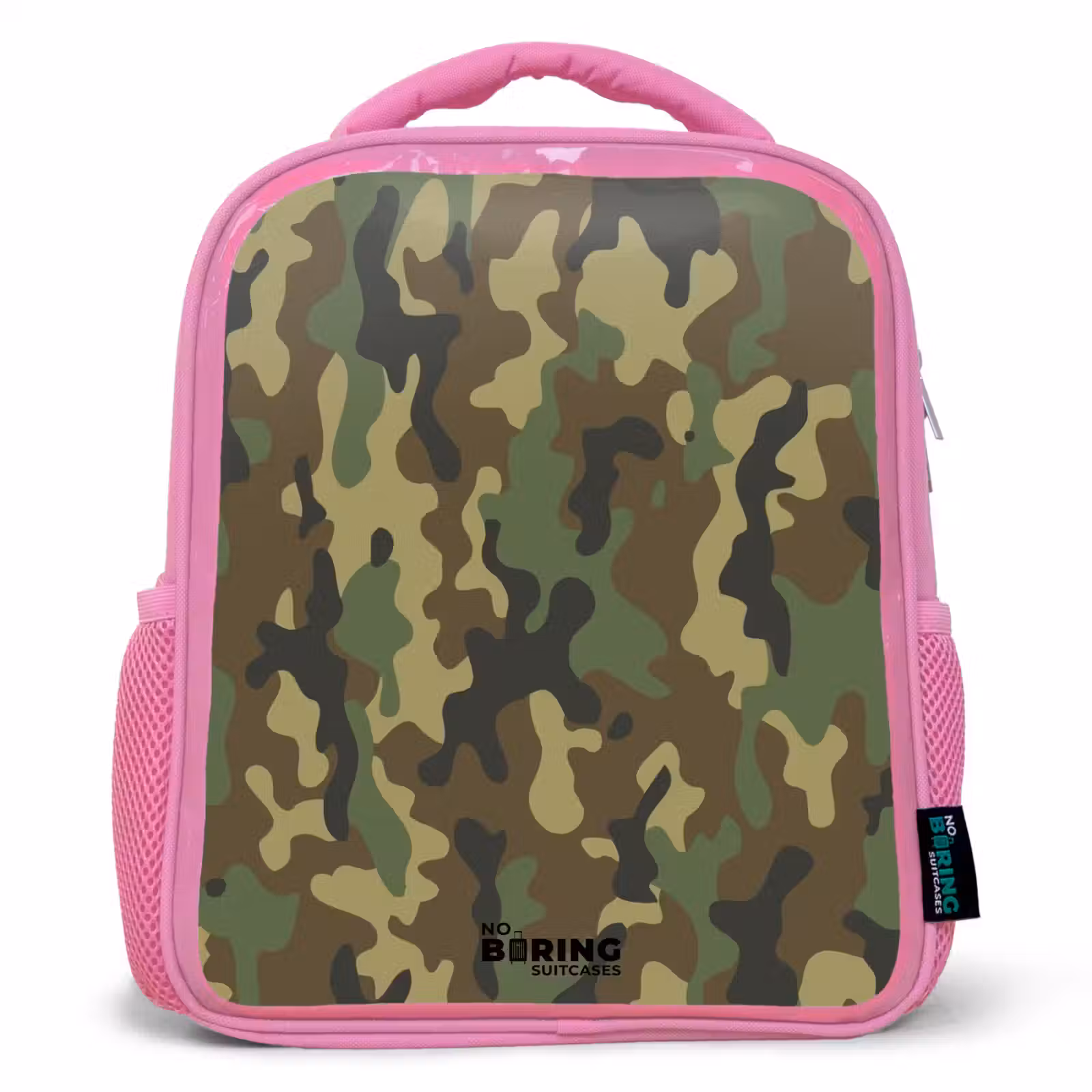 Kinderrugzak - Roze - Groene camouflage met zandkleur — 1