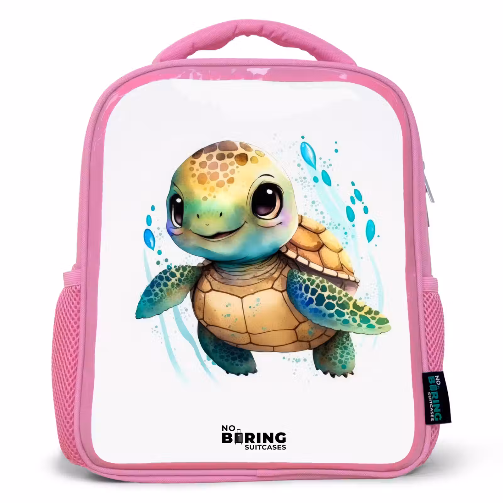 Kinderrugzak - Roze - Schildpad - Waterverf - Kleuren - Dieren — 1