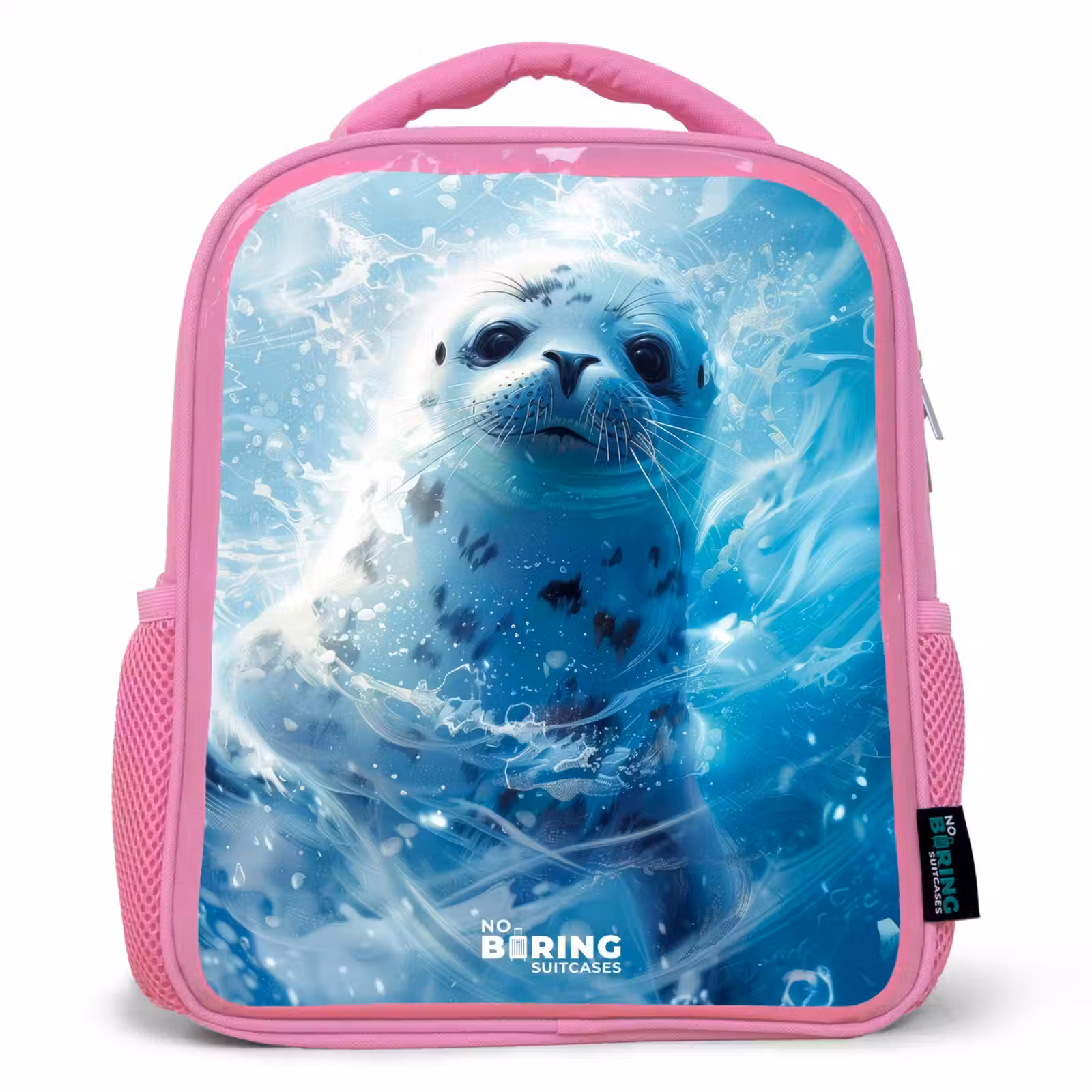 Kinderrugzak - Roze - Zeehondenpup in helderblauw water — 1