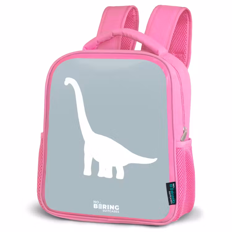 Kinderrugzak - Roze - Blauw met Brachiosaurus dino — 6