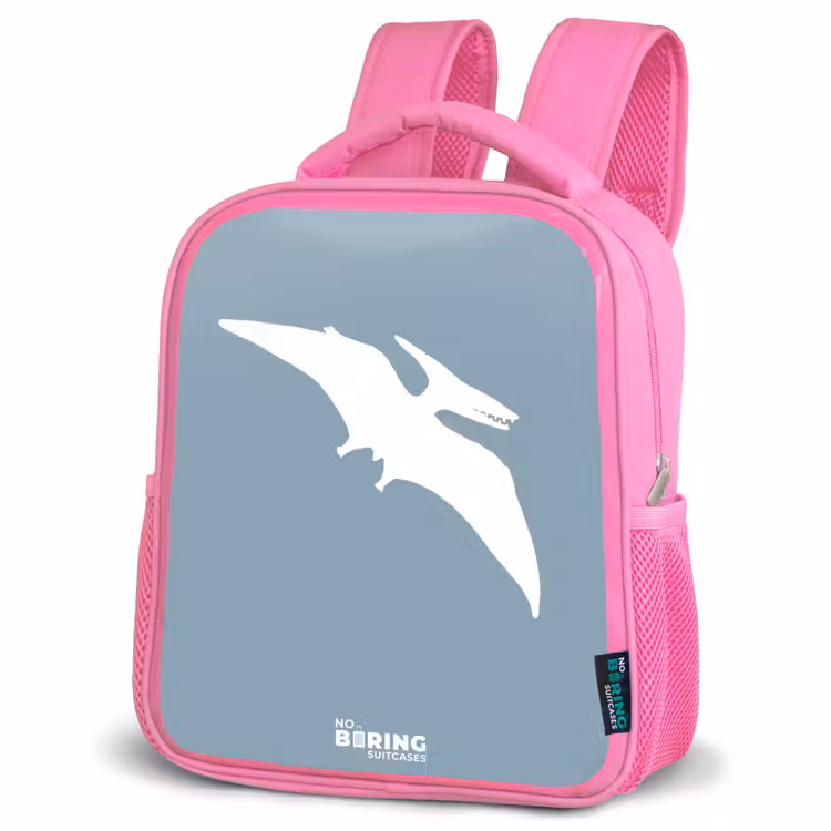 Kinderrugzak - Roze - Blauw met Pteranodon dino — 6