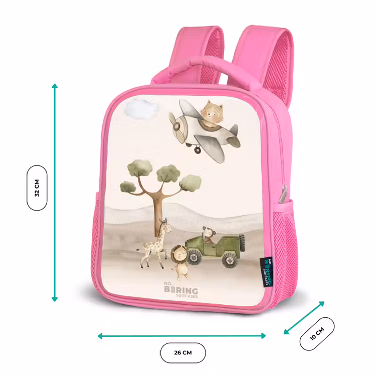 Kinderrugzak - Roze - Dieren op safari — 3