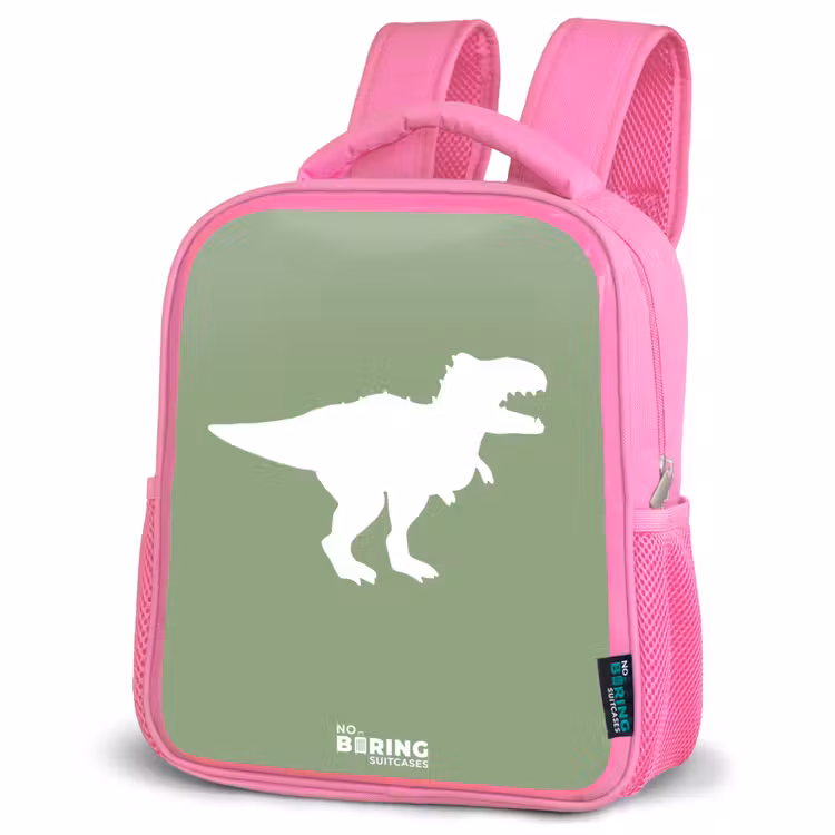 Kinderrugzak - Roze - Groen met T-rex dino — 6