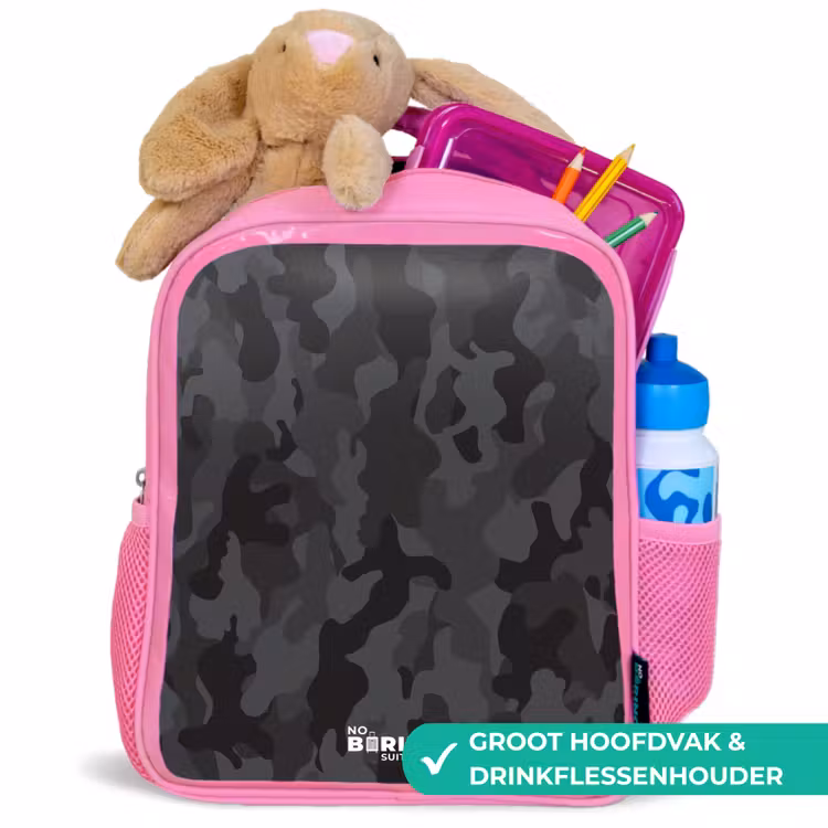Kinderrugzak - Roze - Groene camouflage print — 2