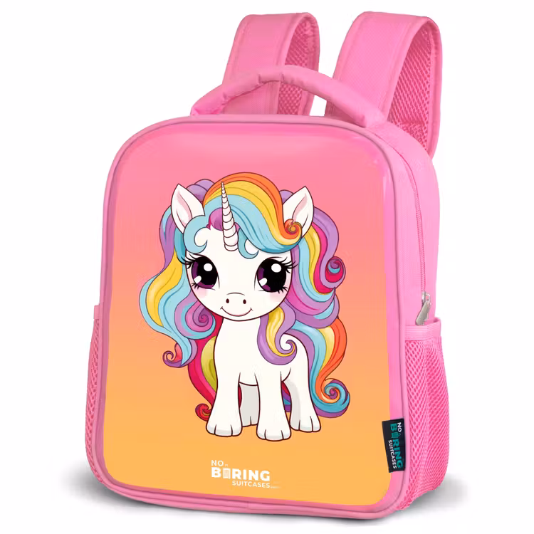 Kinderrugzak - Roze - Kleine eenhoorn met regenboog kleuren — 6