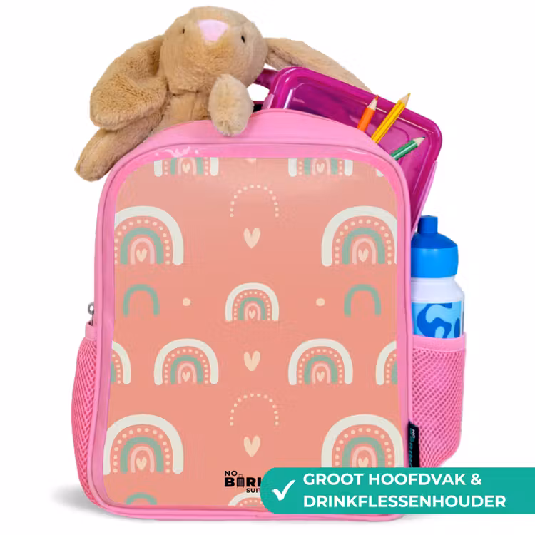 Kinderrugzak - Roze - Koraal kleurenbogen — 2