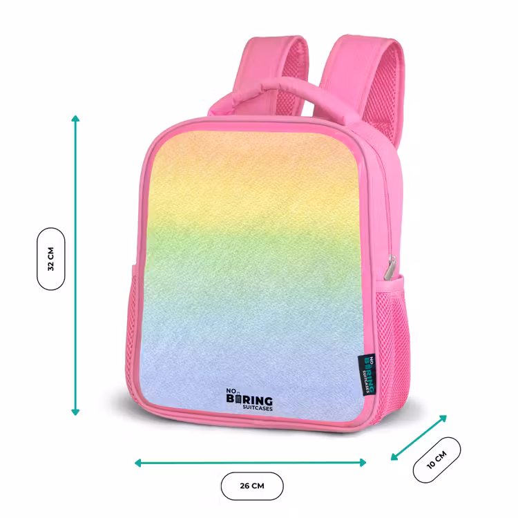 Kinderrugzak - Roze - Pastel regenboog van krijt — 3