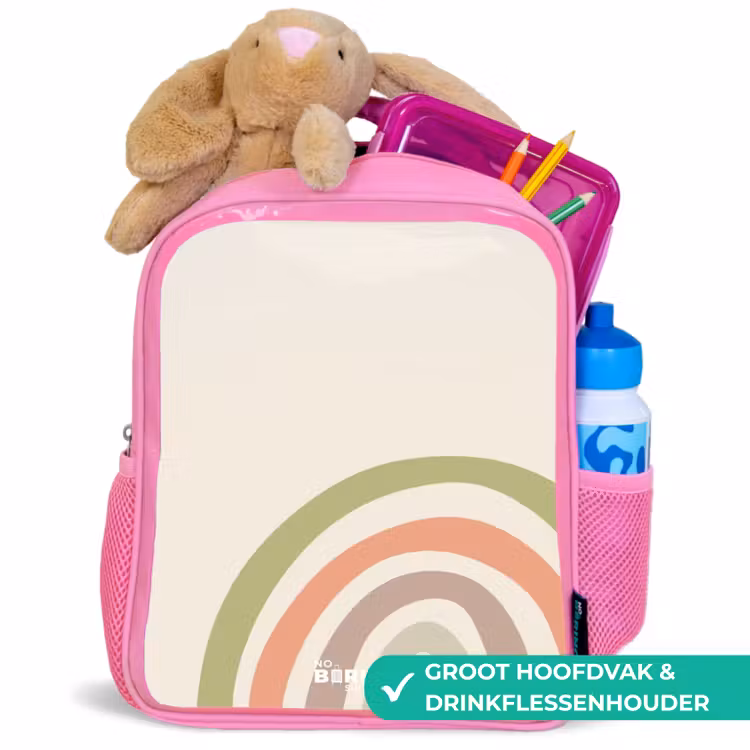 Kinderrugzak - Roze - Ruwe regenboog pastel — 2