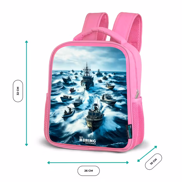 Kinderrugzak - Roze - Schepen in de zee — 3