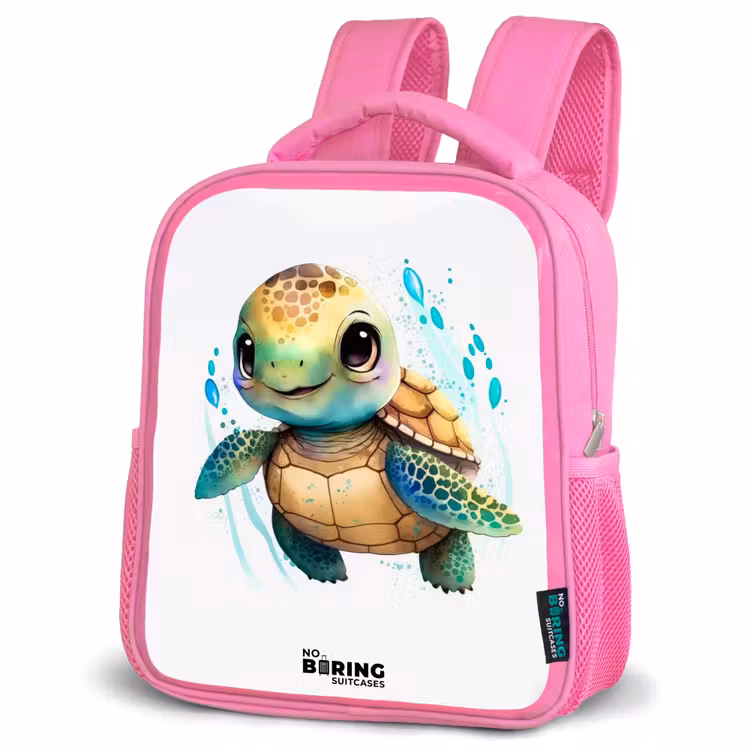 Kinderrugzak - Roze - Schildpad - Waterverf - Kleuren - Dieren — 6