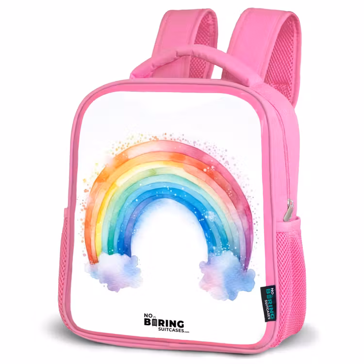 Kinderrugzak - Roze - Waterverf regenboog — 6