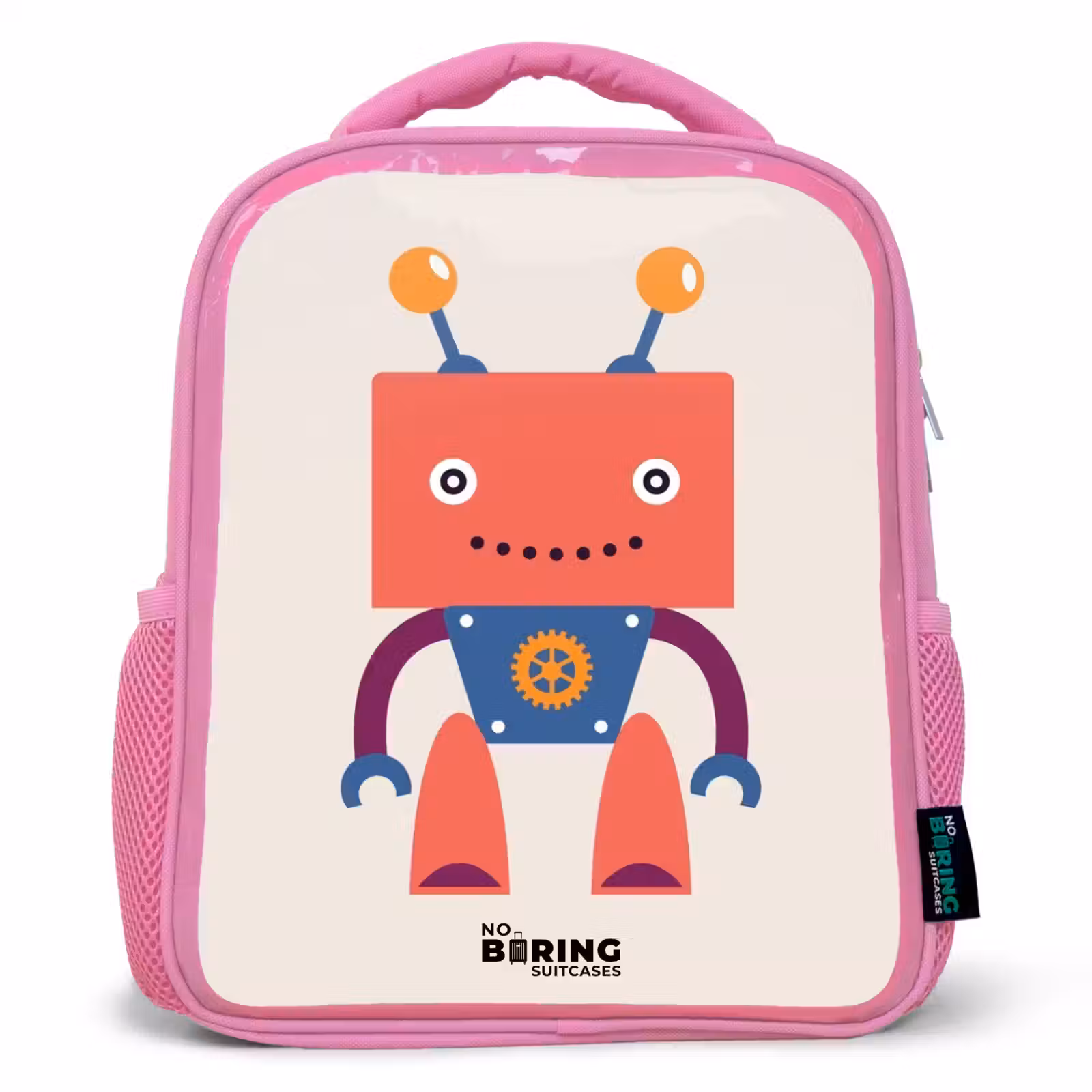 Kinderrugzak - Roze - Rode robot met vierkant hoofd — 1