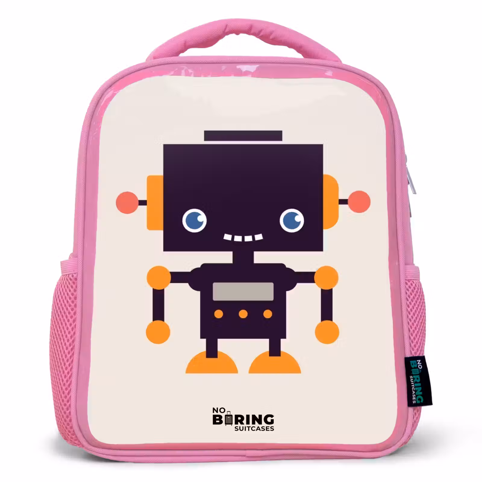 Kinderrugzak - Roze - Zwarte robot met oranje accenten — 1